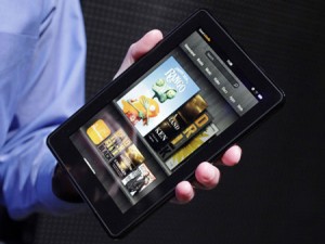 amazon kindle fire tablet being held in hand