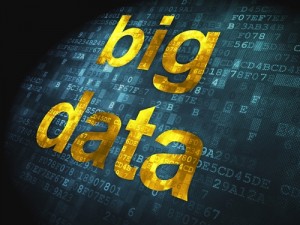 big data words in yellow