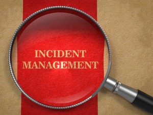 the words incident management under a magnifying glass
