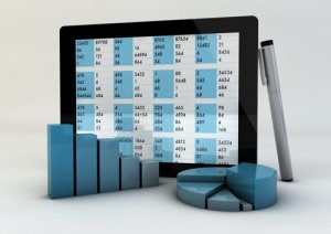 big data figures on a tablet