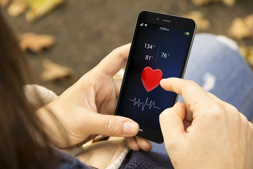 person looking at a health app data on a mobile phone