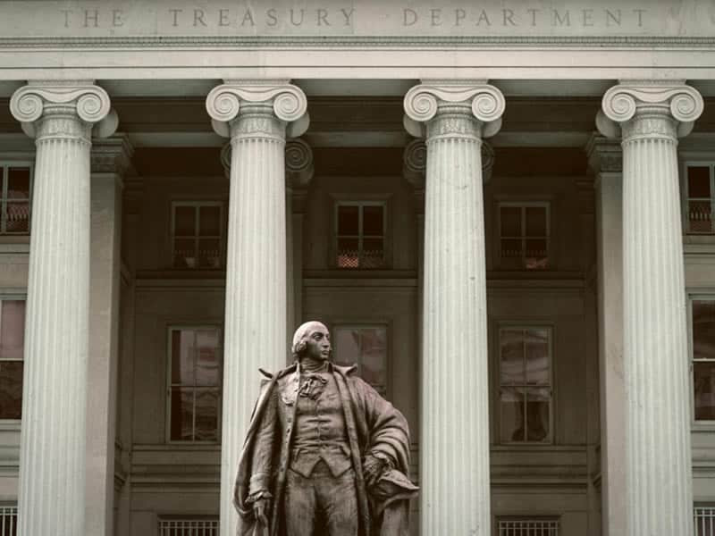 Front of the Treasury Building