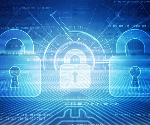 closed padlocks on digital background to illustrate safety concept